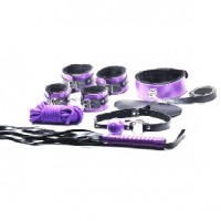 Bondage Kit 8 Pieces Fur Lined Great Quality Purple Black